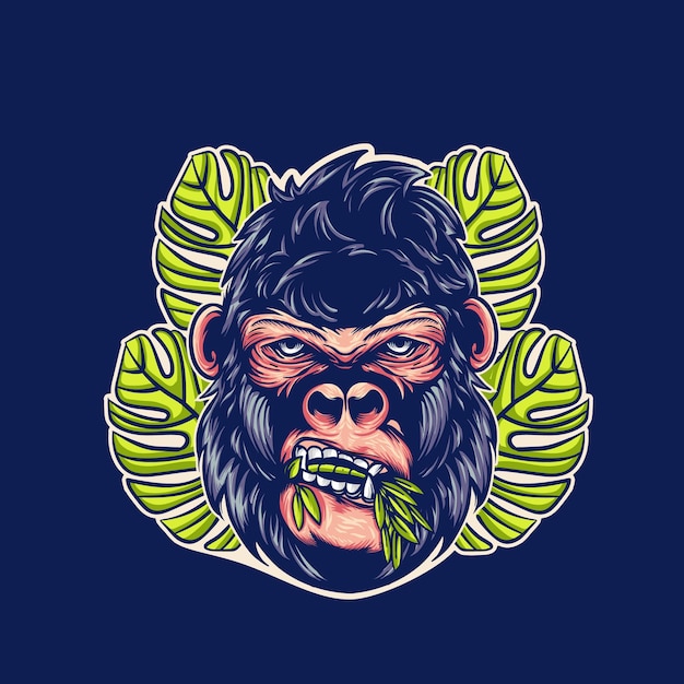 голова гориллы злой логотип