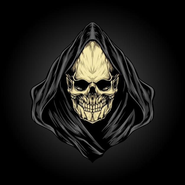 Head grim reaper vector illustration and t shirt design