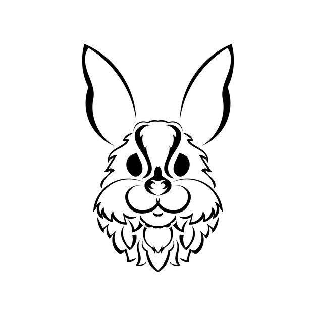 Head of a hare tattoo Isolated symbol of 2023 Handmade