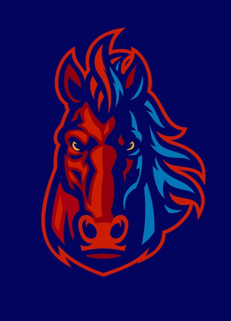 Logo della mascotte della scuderia head horse front side