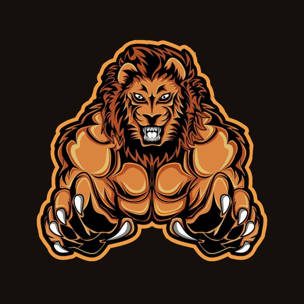 Testa leone mascotte logo esport