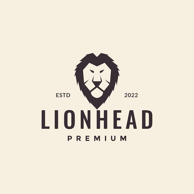 Testa leone semplice hipster logo design vettoriale simbolo grafico icona illustrazione idea creativa