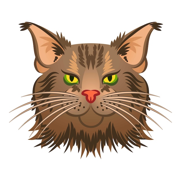 Vector head maine coon icon cartoon of head maine coon vector icon for web design isolated on white background