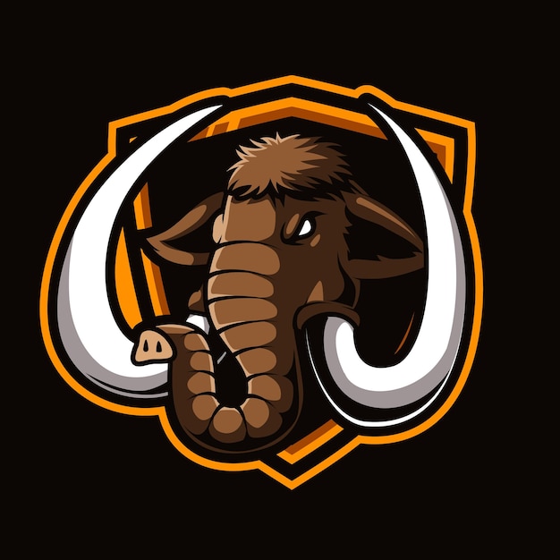 Head mammoth mascot logo illustration