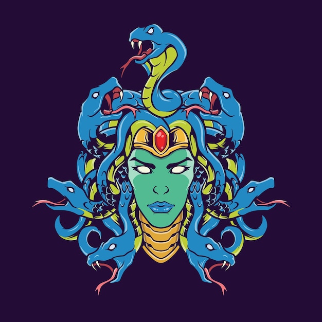 Head of Medusa Illustration concept