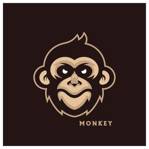 Шаблон логотипа талисмана головы обезьяны Вектор Creative Monkey Logo Vector