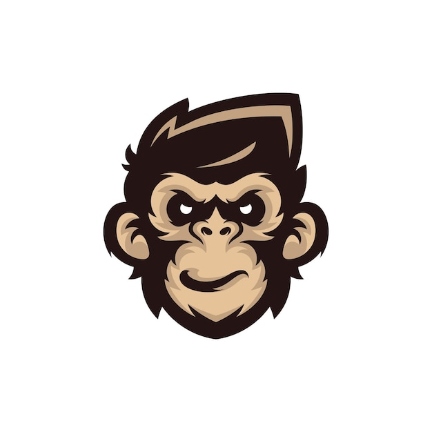 Шаблон логотипа талисмана головы обезьяны Вектор Creative Monkey Logo Vector