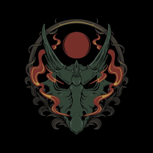 Vector head mytologhy dragon design