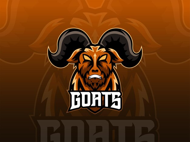 Вектор Глава вектора логотипа angry goat esport