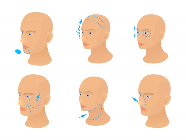 Vector head operation icon set