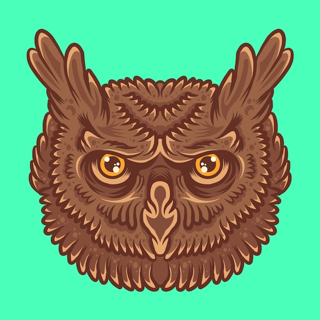 Vector head of owl vector illustration