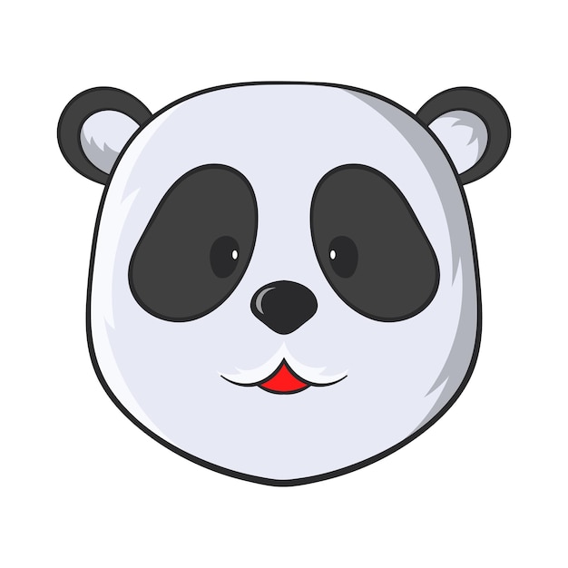 Head of panda bear icon in cartoon style on a white background