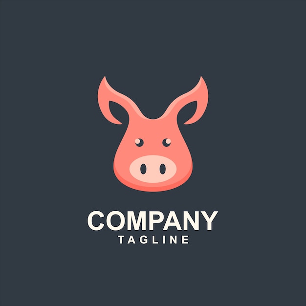 Vector head pig logo template