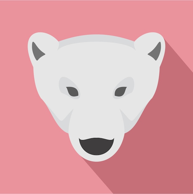 Head of polar bear icon Flat illustration of head of polar bear vector icon for web design