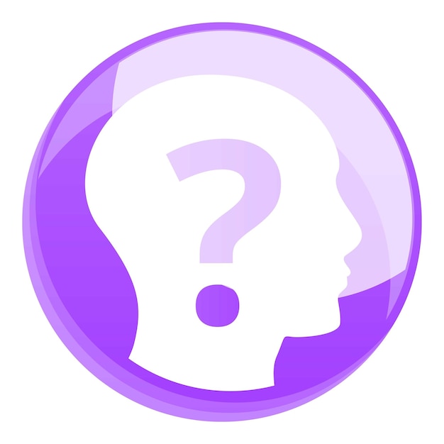 Head question icon Cartoon of head question vector icon for web design isolated on white background