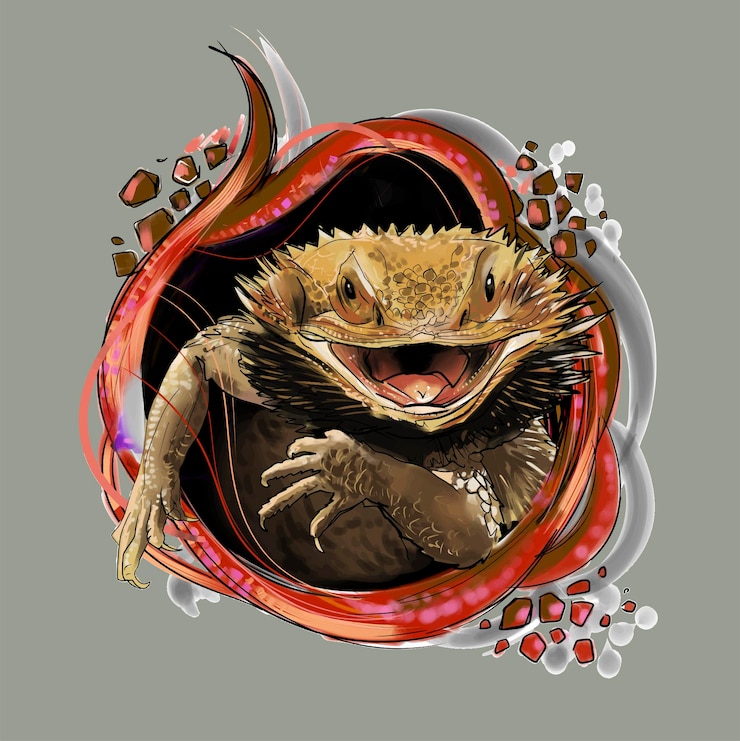 Vector head reptile cartoonreptile emblem template vector illustration