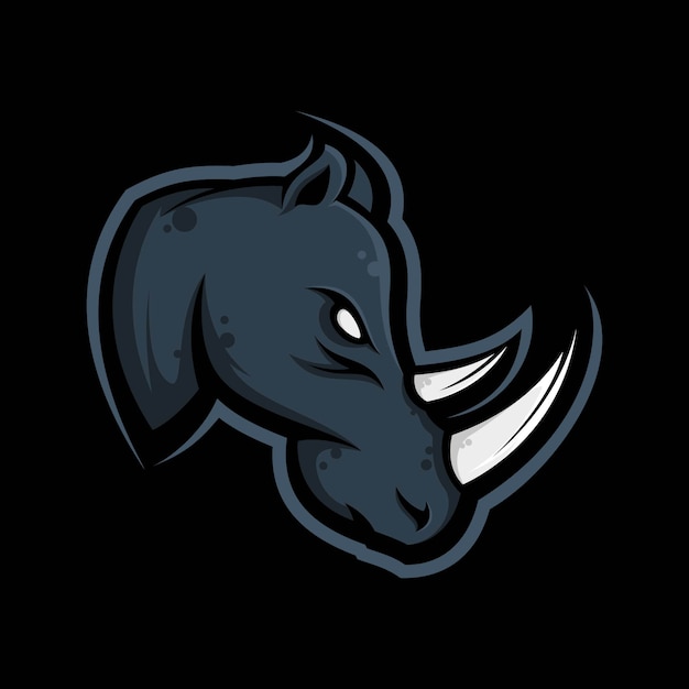 Head rhino mascot illustration