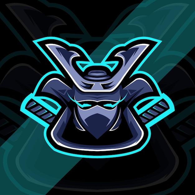 Логотип талисмана головы самурая киберспорт
