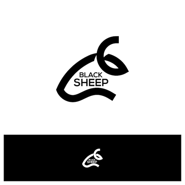 Vettore di progettazione del logo head sheep illustrazione del modello di concetti del logo creative sheep