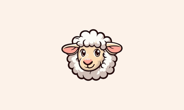 Vector head sheep vector illustration mascot design