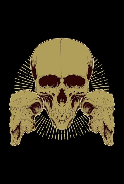 Vector head skull artwork vector illustration