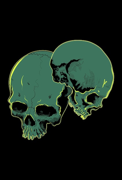 Head skull artwork vector illustration