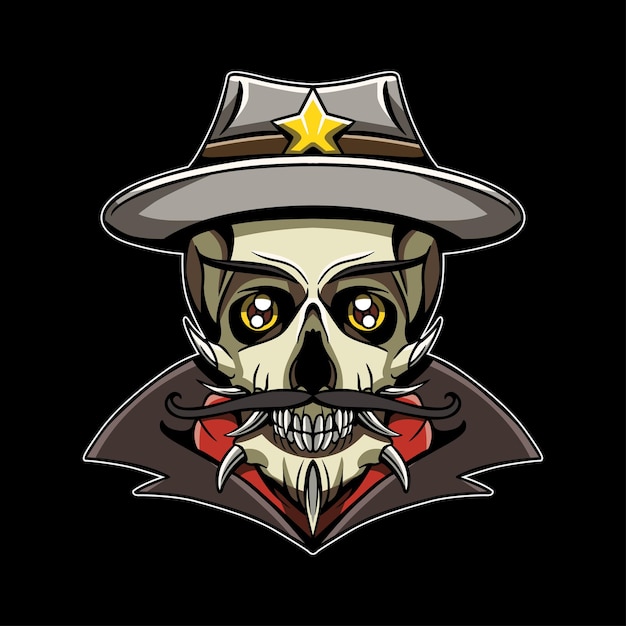 Head skull sheriff illustration artwork