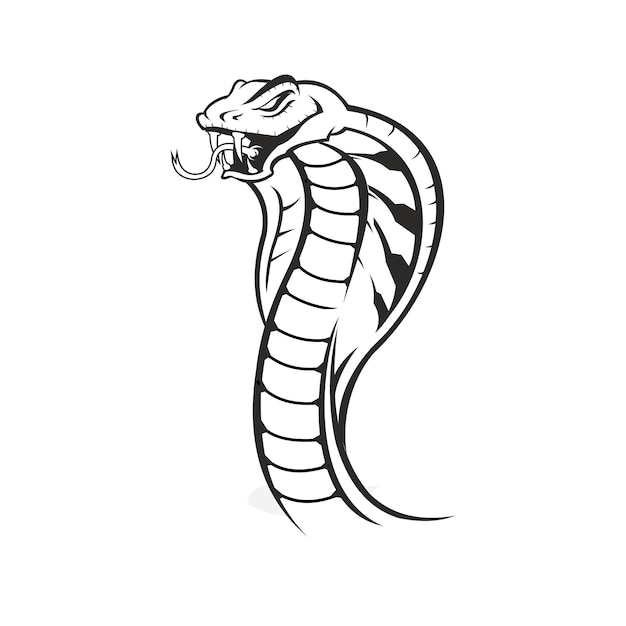 Head snake cobra hand drawing vintage style