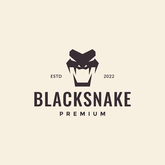 Head snake open mouth vintage logo design vector graphic symbol icon illustration creative idea