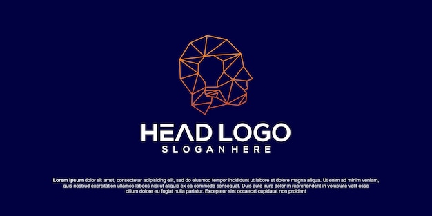 Collezione logo head technology ispirazione per il design del logo della tecnologia robotica