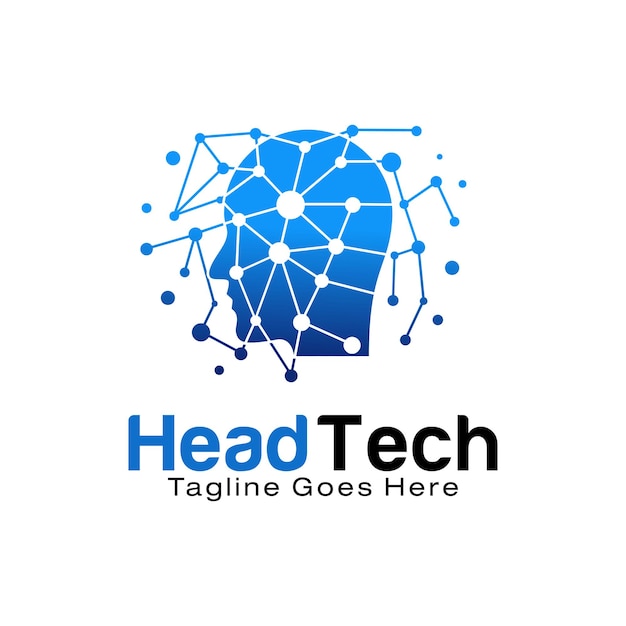 Шаблон дизайна логотипа head technology