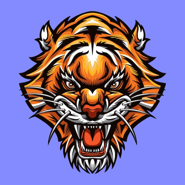 Head Tiger Animal Vector Illustration