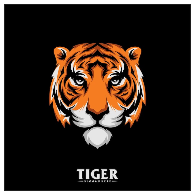 Логотип head tiger design vector creative design template illustration