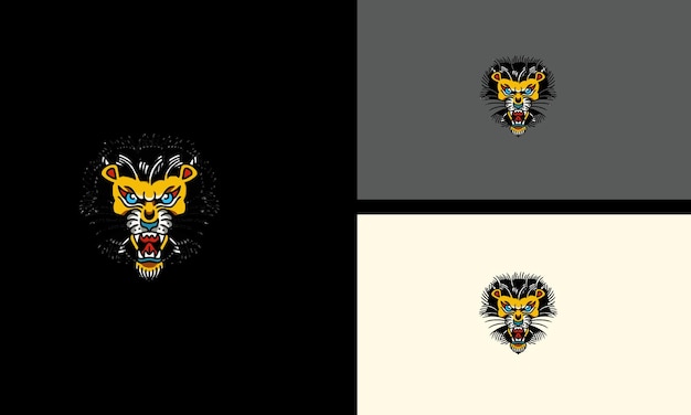 Head tiger with fangs vector illustration mascot design