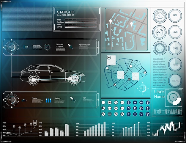 Head-up display elements for the web and app.