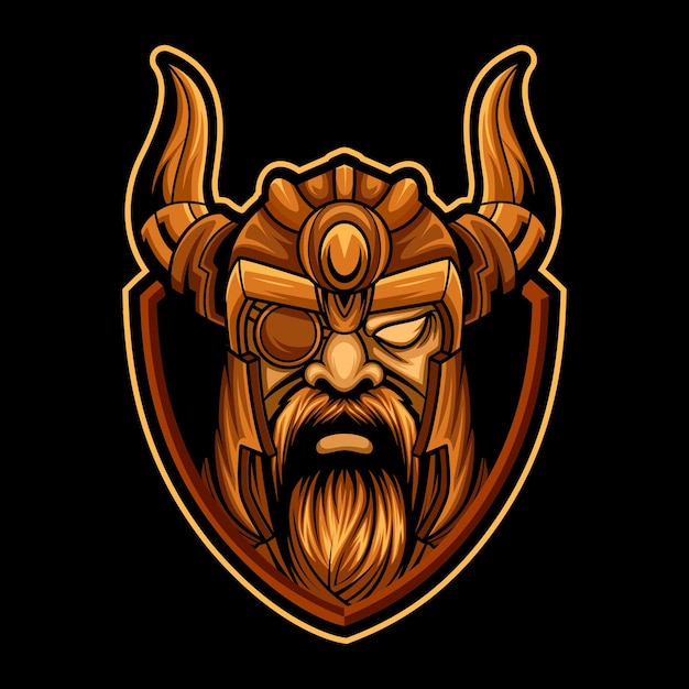 Head viking esport logo team per i giochi