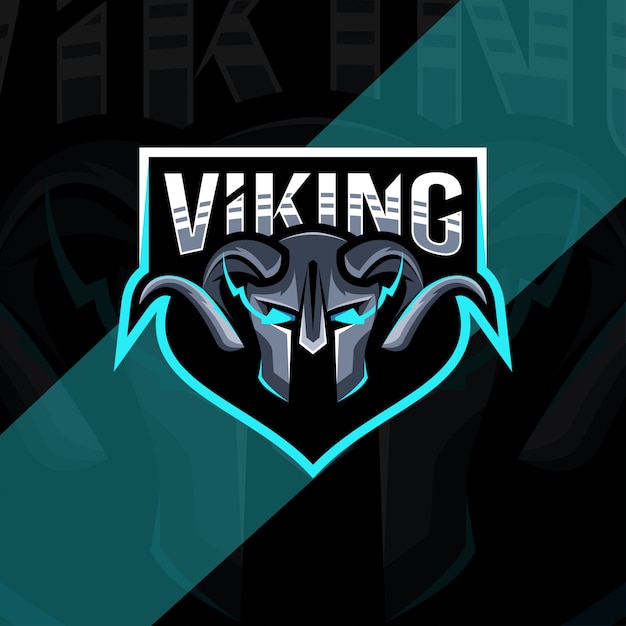 Head viking mascot logo template design