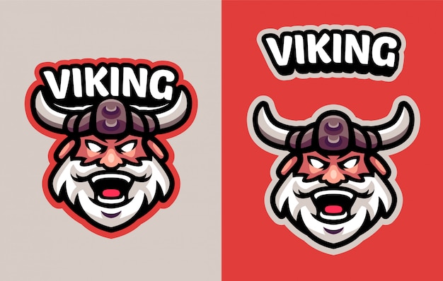 Head viking mascot logo voor sport en esports