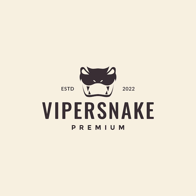 Head viper snake logo design hipster