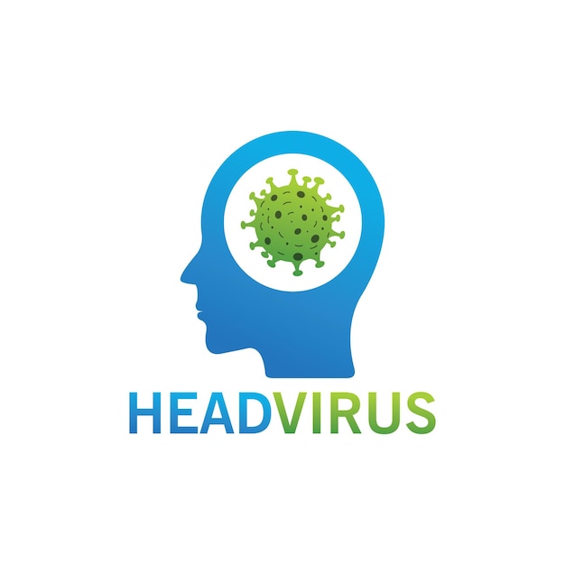 Progettazione del modello di logo del virus della testa