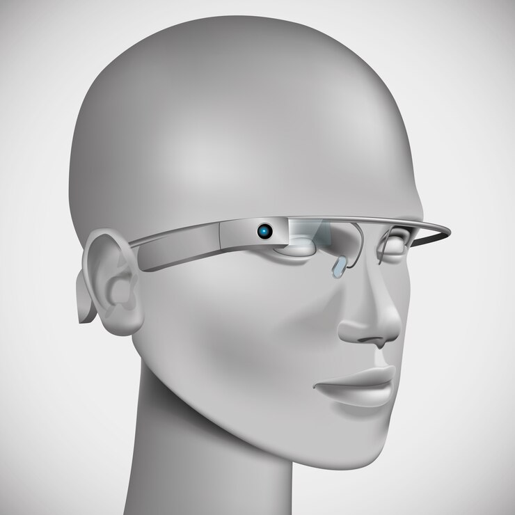 Vector head wearing virtual glasses