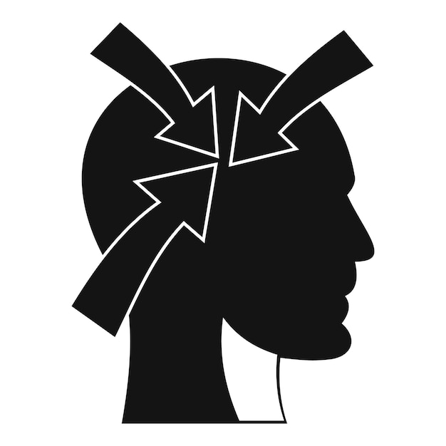 Head with arrows icon simple illustration of head with arrows vector icon for web