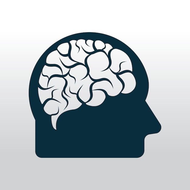 Head with brain vector illustration design Human head and brain vector icon Mind concept