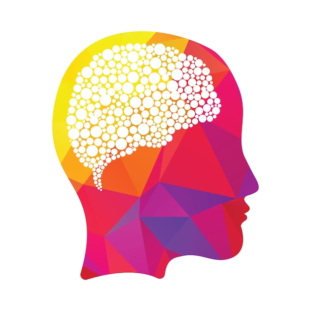 Голова с пузырьками мозга векторные иллюстрации дизайн женщина голова и пузыри мозга вектор значок