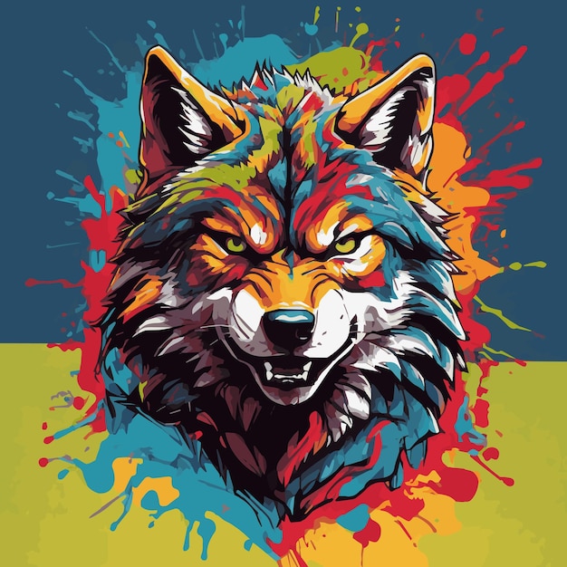 Vector head of wolf for tshirt design