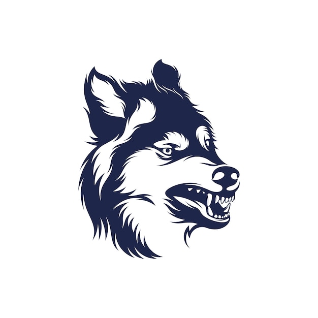 Head Wolf vector illustratie ontwerp Head Wolf logo ontwerp sjabloon