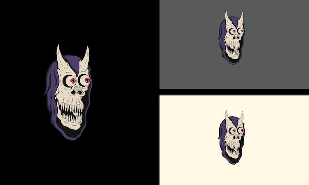 Vector head zombie with horn vector icon design