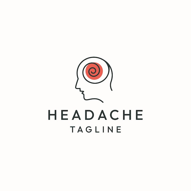 Headache logo icon design template flat vector