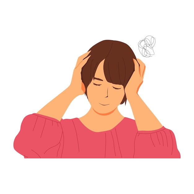 Headache person pose illustration