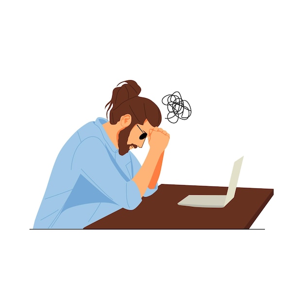 headache person pose illustration